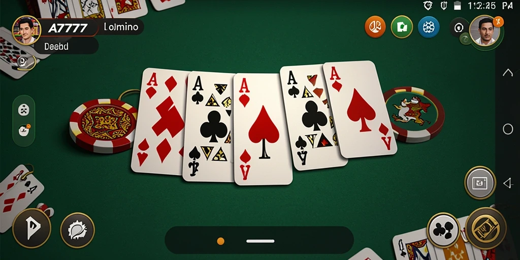 Screenshot gameplay Domino A7777 yang menarik dan interaktif.