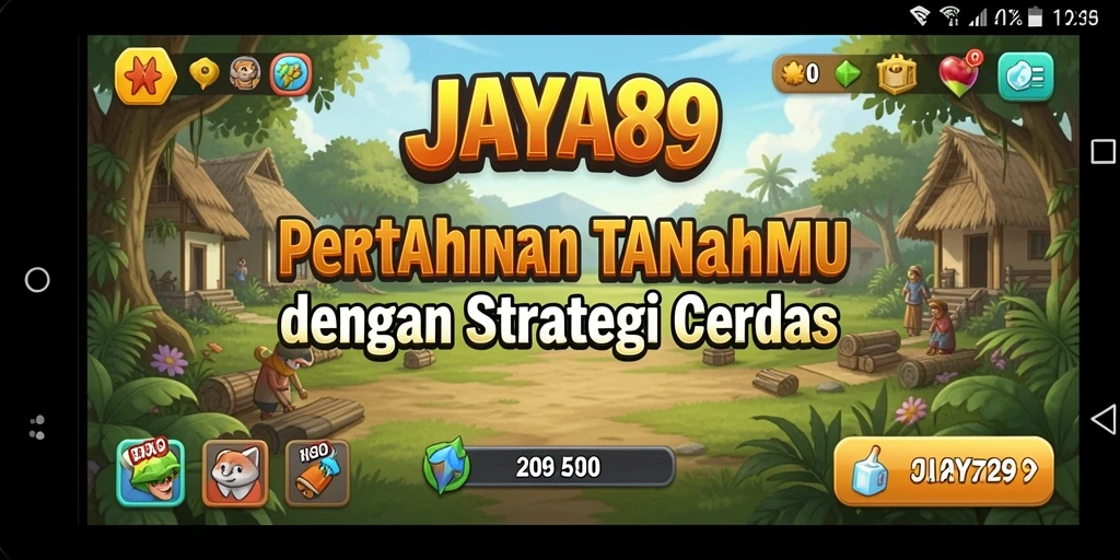 Tampilan gameplay seru JAYA89 dengan berbagai menara pertahanan.