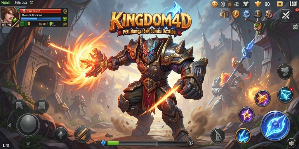 Screenshot KINGDOM4D menampilkan aksi pertempuran yang mendebarkan.