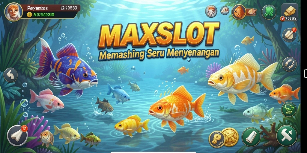 Tampilan gameplay seru di MAXSLOT dengan aksi memancing yang mendebarkan.