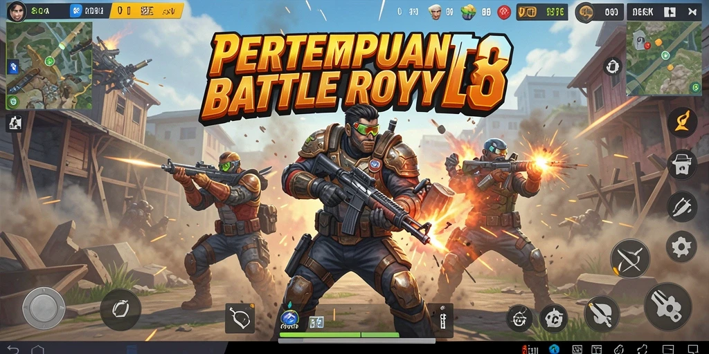 Tangkapan layar gameplay MERDEKA138 menampilkan aksi Battle Royale yang mendebarkan.