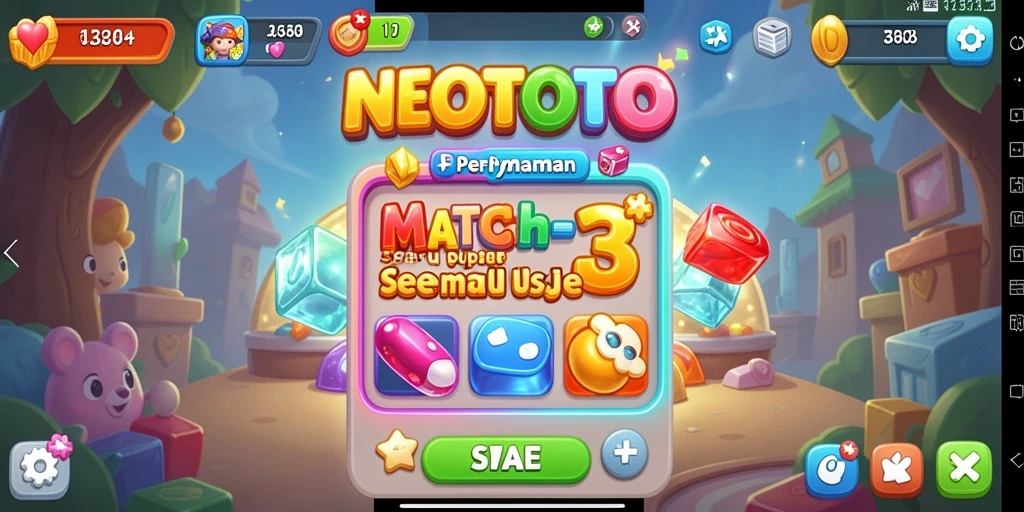 Screenshot utama NEOTOTO menampilkan gameplay seru Match-3.