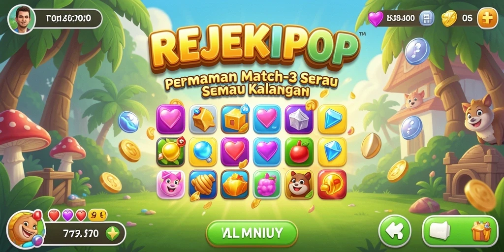 Gameplay seru REJEKIPOP yang penuh warna dan tantangan.