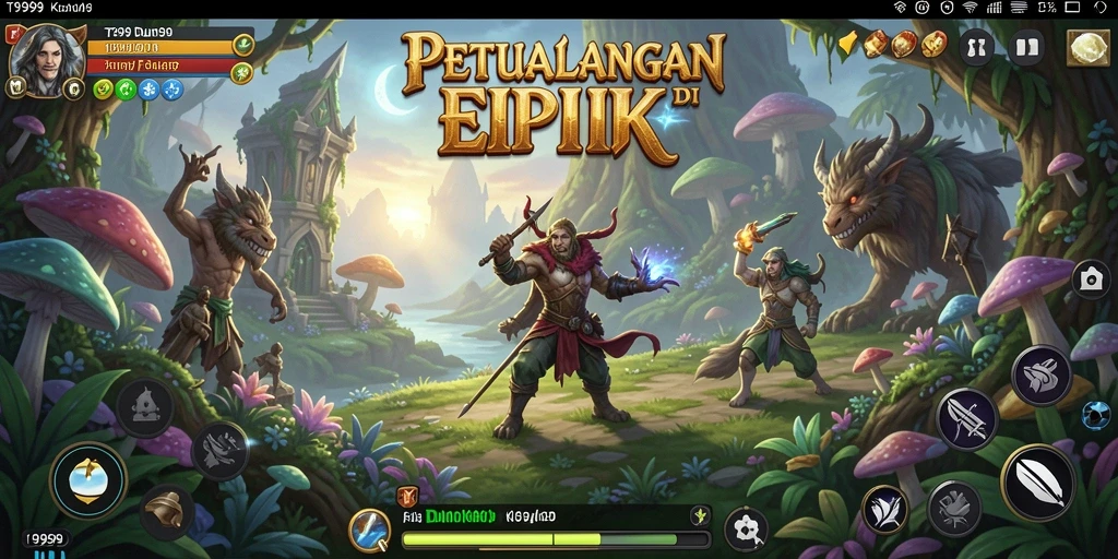Screenshot gameplay T9999 menampilkan aksi seru dalam petualangan RPG.