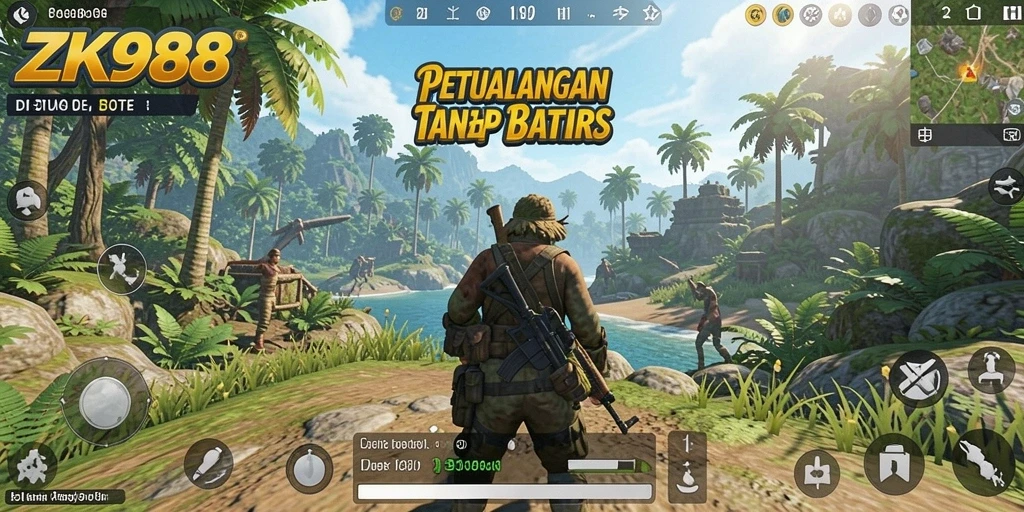 Screenshot ZK988 menampilkan aksi seru di dunia terbuka
