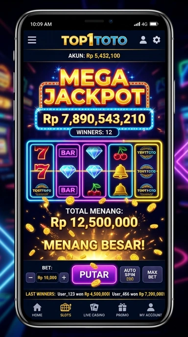 Tampilan aplikasi top1toto di layar utama.